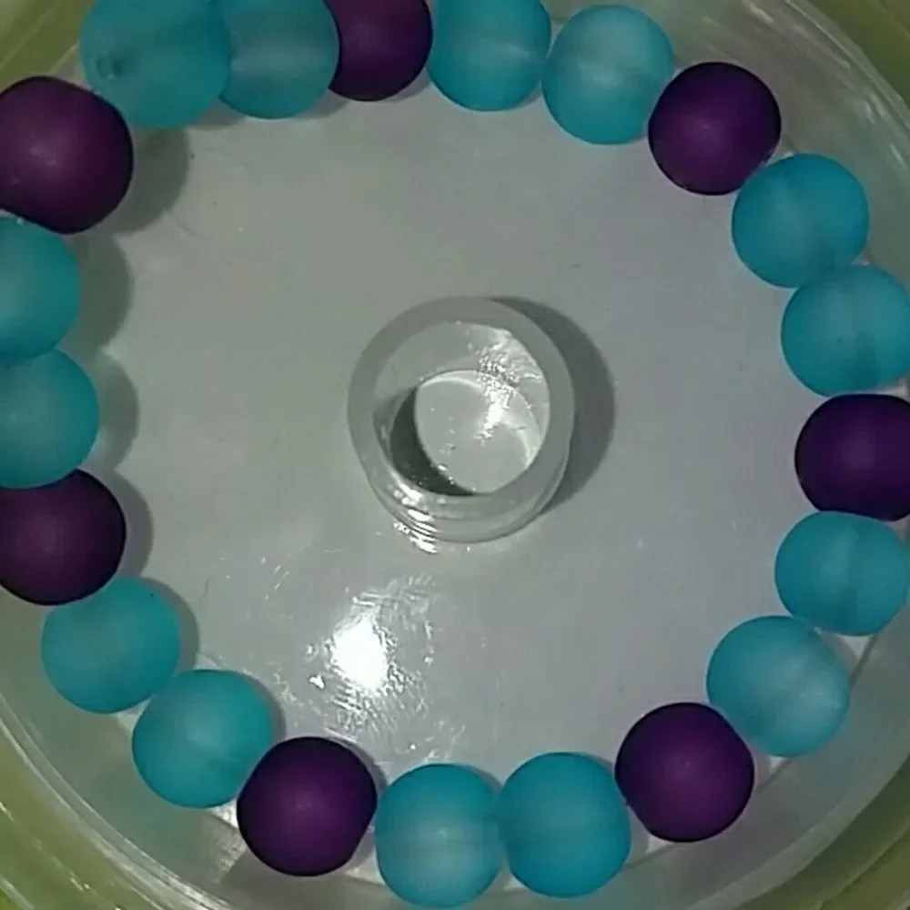 Blue & purple beaded bracelets all sizes